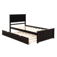 thumbnail image 2 of win Size Platform Bed with Matched Trundle Pine Wood, Espresso, 2 of 9