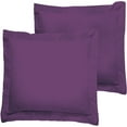 thumbnail image 2 of 600 Thread Count 100% Egyptian Cotton Pack of 2 Euro 16 x 16 Inches, Plum Solid Pillow Shams Cushion Cover, Super Soft Decorative European Square Pillow Shams Envelope Closure, 2 of 5