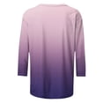 thumbnail image 5 of JURANMO Womens Beach Vacation Clothes Fashion 3/4 Sleeve Round Neck Shirts Casual Pleated Front T Shirts Gradient Print Going Out Tops Prime Day Sales Today 2025 Clearance Purple L, 5 of 7