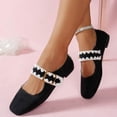 thumbnail image 7 of Ballet Widestep Shoes for Women, Ballet Woman Mary Jane, Womens Slip On Walking Shoes, Women's Mary Janes Flats Shoes Black Ballet Flats Memory Foam Dress Shoes With Strap, Black 5.5, 7 of 7