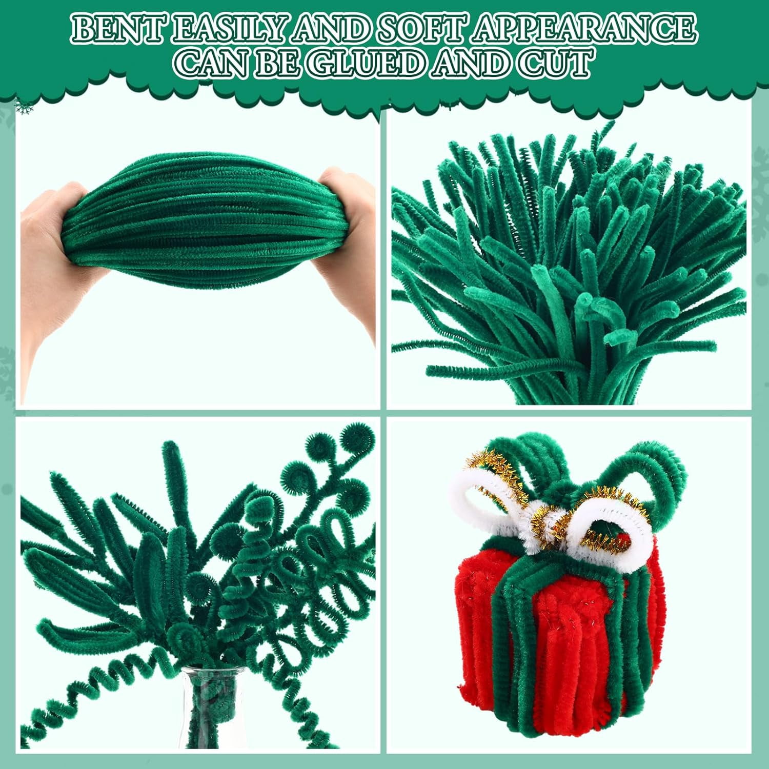 3000 Pcs Pipe Cleaners Bulk Craft Supplies 6 mm x 12 Inch Chenille Stems Pipe Cleaner for DIY Arts Crafts Decorations Flowers Decor