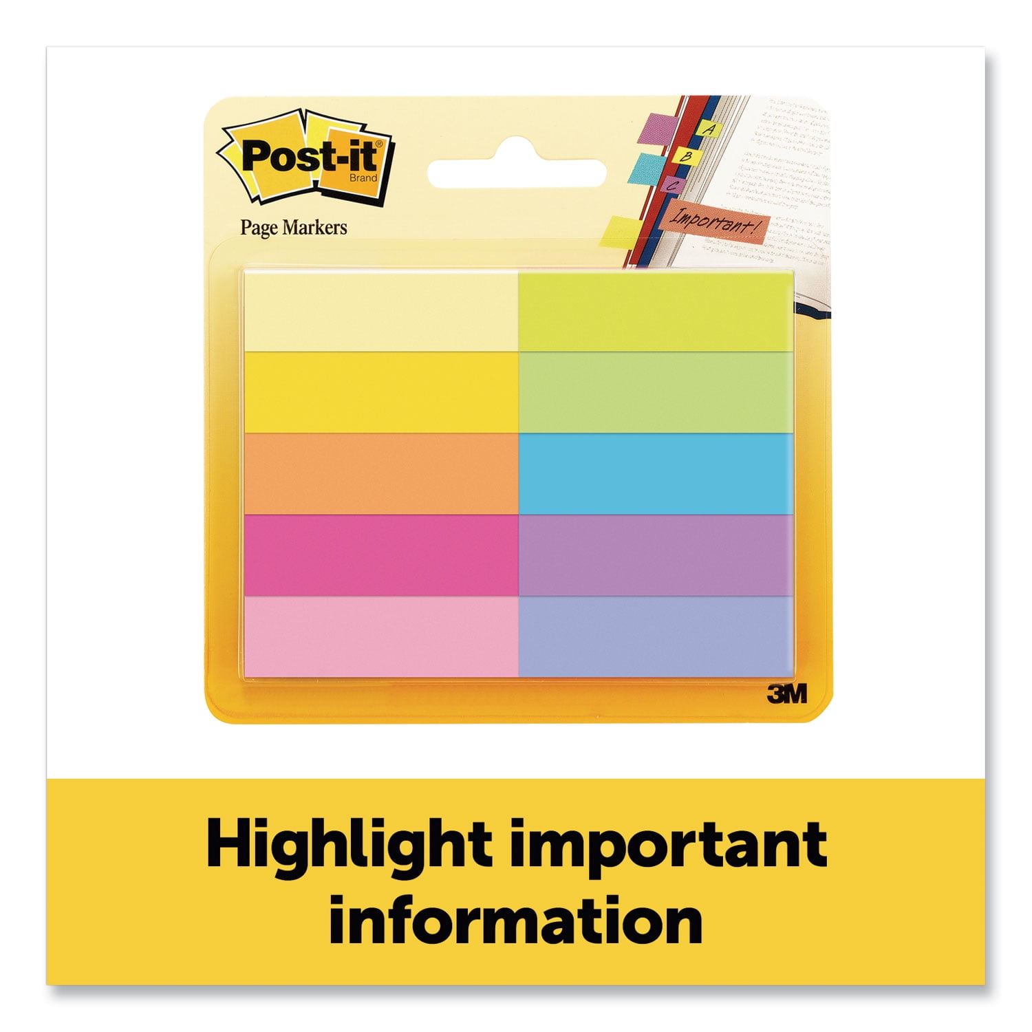 Decano Impotencia preámbulo Post-it Page Flag Markers, Assorted Bright Colors, 50 Sheets Per Pad, 10  Pads Per Pack - Walmart.com