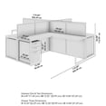 thumbnail image 2 of Scranton & Co Engineered Wood Natural Elm 4-Person L-Cubicle Desk with Drawers, 2 of 8
