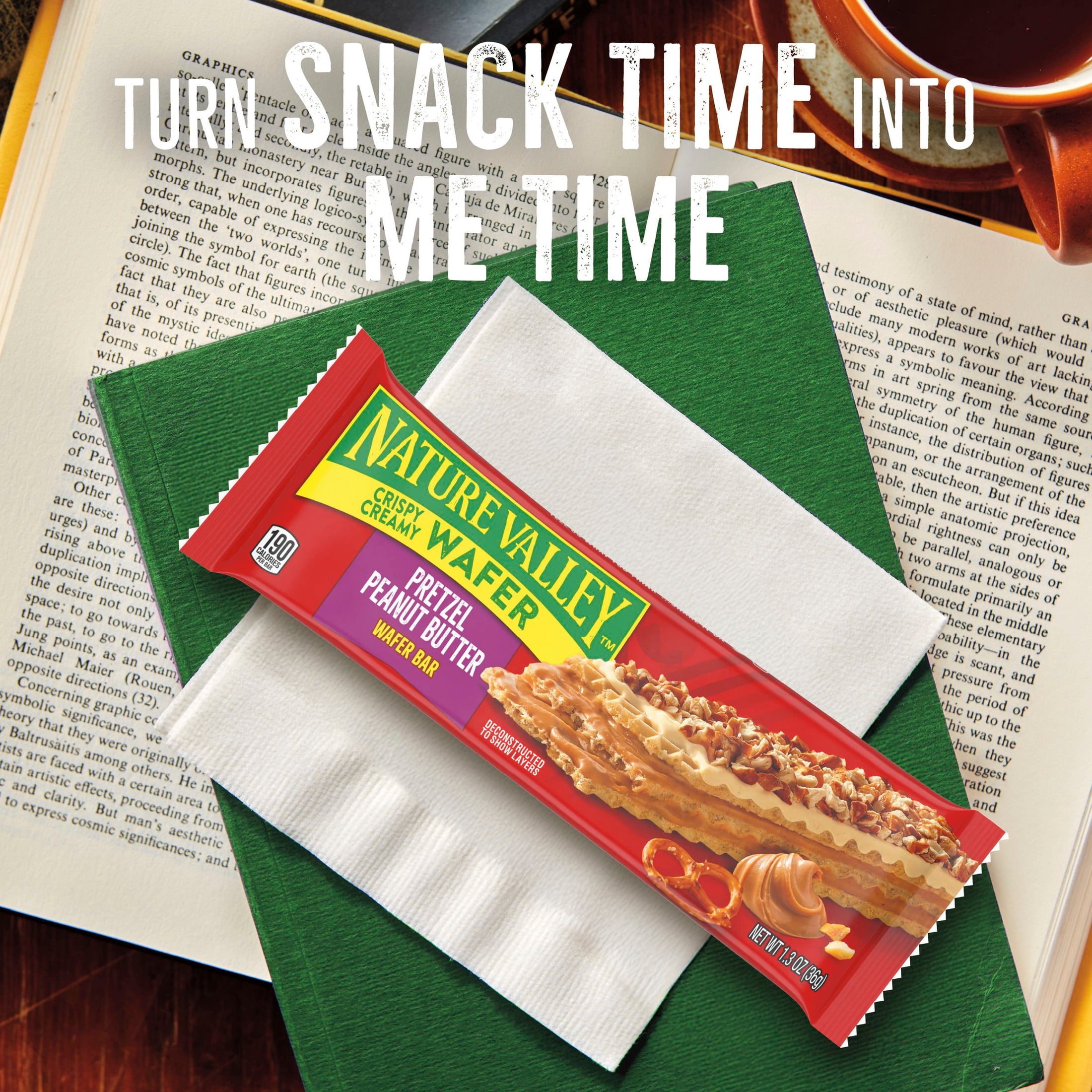 (2 pack) Nature Valley Crispy Creamy Wafer Bars, Pretzel Peanut Butter, 5 Bars, 6.5 oz