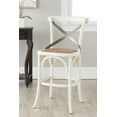 thumbnail image 2 of SAFAVIEH Eleanr Square Mid Back Counter Stool, Antique White, 2 of 7