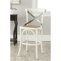 SAFAVIEH Eleanor X-Back Bistro Rustic Counter Stool with Footrest, Distressed Ivory