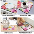 thumbnail image 5 of Dish Drying Mat, 24x18in, Watercolor Flower, Nylon, Diatomite, Rubber Backed, Absorbent, Quick Dry, Non-Slip, Wide Use, 5 of 5