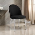 thumbnail image 6 of Era 24 Inch Set of 2 Dining Chairs- Curved Back- Black Faux Leather- Chrome, 6 of 6