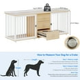 thumbnail image 2 of Dextrus Large Dog Crate Furniture 74" inch, Indoor Wooden Dog Kennel with Dog Feeders Bowls, 2-in-1 TV Stand, Endtable for 2 Large Medium Dogs, Walnut White, 2 of 6