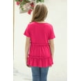 thumbnail image 5 of Sherrylily Girls Cute Short Sleeve Tunic Tops Casual Loose Ruffle T Shirts Kids Summer Blouses 4-15 Years, 5 of 6