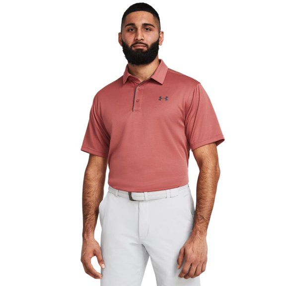 Under Armour Men's Tech Golf Polo, (611) Sedona Red / / Pitch Gray, Medium