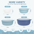 thumbnail image 2 of GPED 8 Piece Mixing Bowl with Lids Set, Plastic Bowls, Meal Prep Bowl Set, Nesting Mixing Bowls for Space Saving Storage, Ideal for Cooking, Baking, Food Prep, Dishwasher Safe - Wide Bowls, Blue, 2 of 7