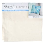 Styled Basics Pillowcase, White, 18 x 18, Canvas Fabric, Zipper Closure