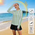 thumbnail image 5 of FORMRS Womens Long Sleeve Shirts UPF 50+ Sun Protection Quick Dry Fishing Hiking Tops, Size S-2XL, Green Stripe Pattern, 5 of 8