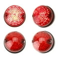 thumbnail image 6 of 12V 70mm Round Dome Shape Flush Mount Red Lens Brilliant Red LED Taillight Tail/Brake Lights, Turn Signal Lamps, For Classic 50s 60s Car Caravan Truck SUV, etc, 6 of 6