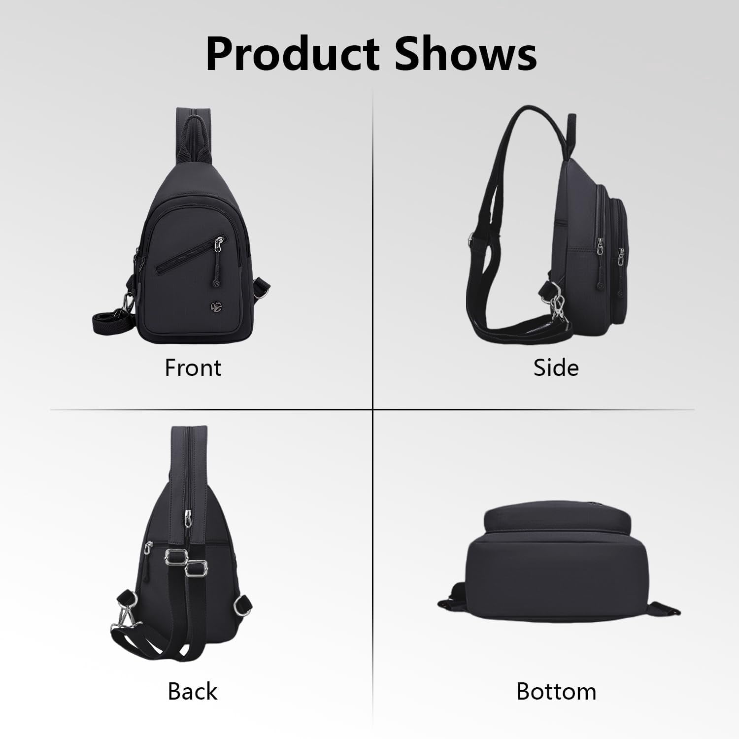 Crossbody Bag for Women, Multi-Pocket Waterproof Shoulder Carry Bag, Sling Bag Backpack for Travel/Outdoor/Hiking/Daily Use