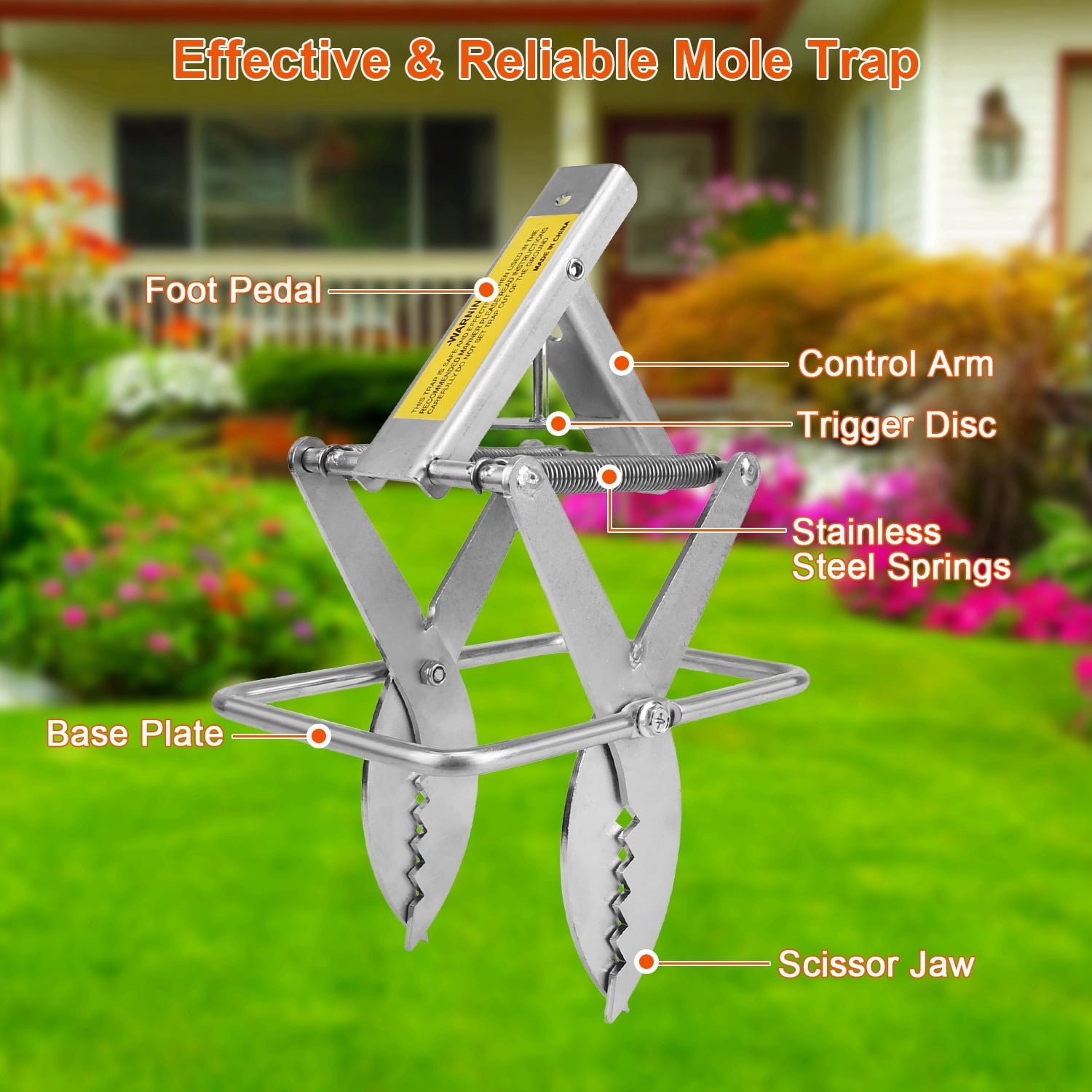 2 Pack Mole Traps Thickened Metal Mole Scissor Trap Reusable Mole Trap Mole Control Easy Set Ground Mole Trap for Lawns