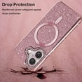 thumbnail image 5 of for iPhone 16 Bling Crystal Diamonds Rhinestone Bumper Cover, [Compatible with MagSafe] Glitter Sparkle Bling Luxury Shiny Cute TPU Cover Case for 16 KZ-Rose Gold, 5 of 6
