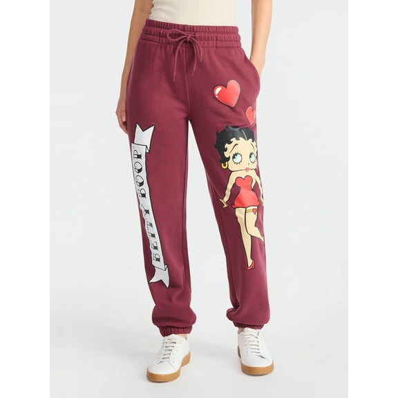 Betty Boop Women's Graphic Print Joggers, Sizes XXS-XXL