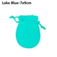 thumbnail image 1 of 10Pcs Fashion Dustproof Necklace Wrapping Bag DIY Gift Round Velvet Bag Jewelry Packaging Bag Storage Pouch Drawstring Pouches LAKE BLUE 7X9CM, 1 of 8