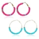 thumbnail image 1 of Pendientes para mujer con cuentas de disco arcoíris, pendientes de playa de verano para niñas, regalos de fiesta de vacaciones, 2 pares, 1 of 5