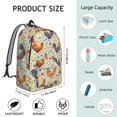 thumbnail image 5 of Rooster and Floral Green Pattern Backpack for School, Cute School Bag with Adjustable Shoulder Straps and Padded Back, 15.7"x11.8"x5.5", 5 of 5