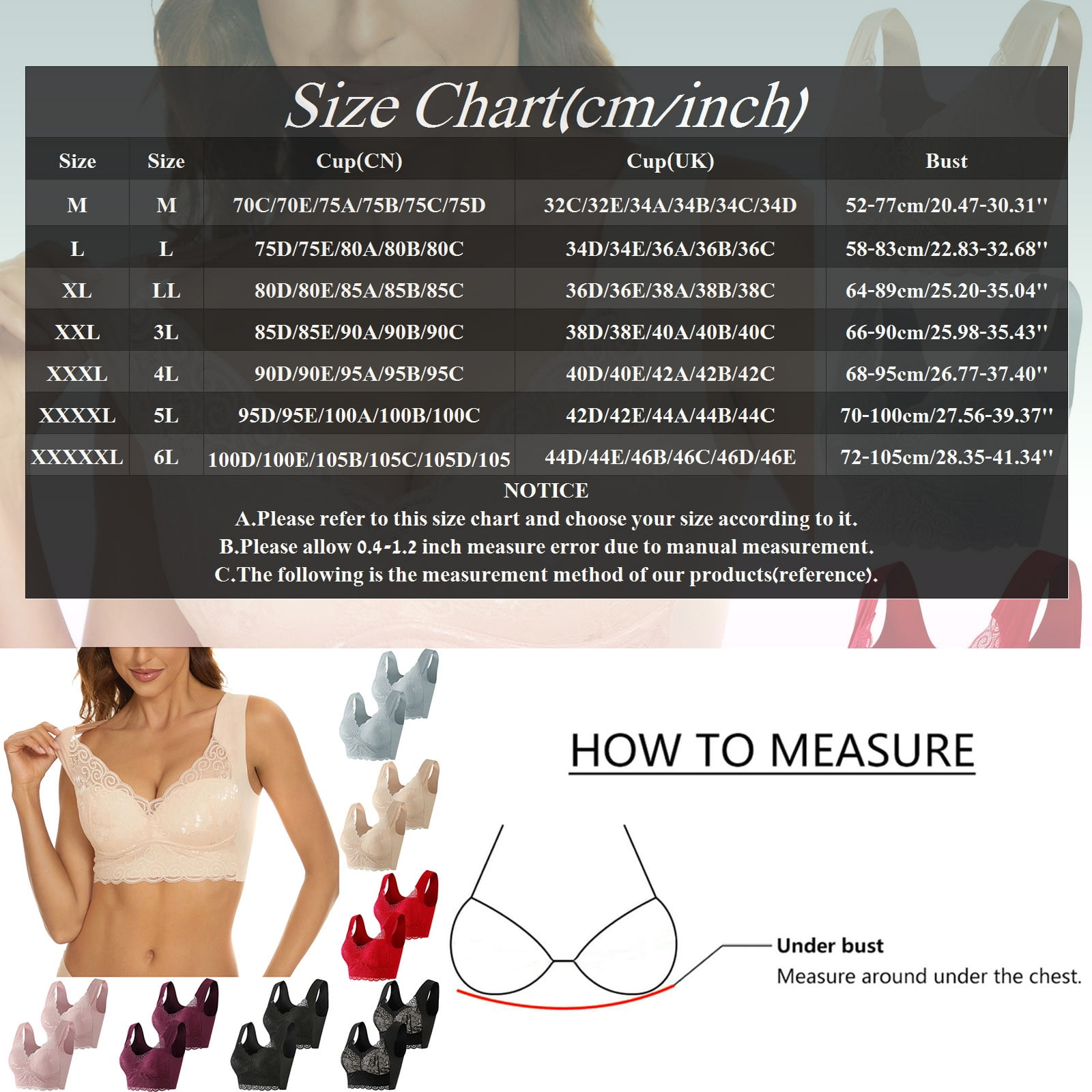 Heyimbee Bra Size