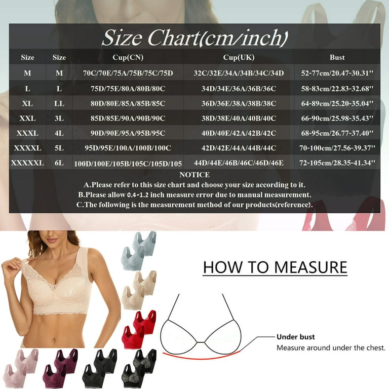 CAICJ98 Lingerie for Women Naughty Breathable Bra Solid Underwear Up Women  Seamless Lace Top Top Vest Push Multicolor,5XL 