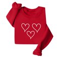 thumbnail image 4 of Valentine's Day Gifts for Women Heart Design Sweatshirt Cozy Pullover Red 2XL, 4 of 6