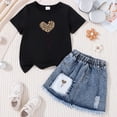 thumbnail image 2 of Toddler boys and girls summer outfits cotton short sleeve solid t-shirt top casual shorts neutral spring clothes F 2-3 Years, 2 of 4