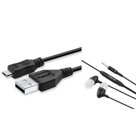 Insten Micro USB Cable Data Charging Cable + 3.5mm Handsfree Headset For Samsung HTC LG