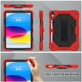 thumbnail image 6 of Dteck Case for iPad 10th Generation 10.9 inch 2022,Shockproof Durable Silicone Cover Rotatable Hand Strap Kickstand Built-in Pencil Holder Heavy Duty Case with Shoulder Strap,Red/Black, 6 of 7