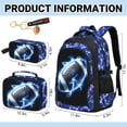 thumbnail image 2 of School Backpack for Boys - Gamer Boys Backpack for Kids Teens Elementary Middle School，18" Large Capacity Waterproof Bookbag with Usb Charging Port, Travel Daypack for age 6-18, 2 of 7