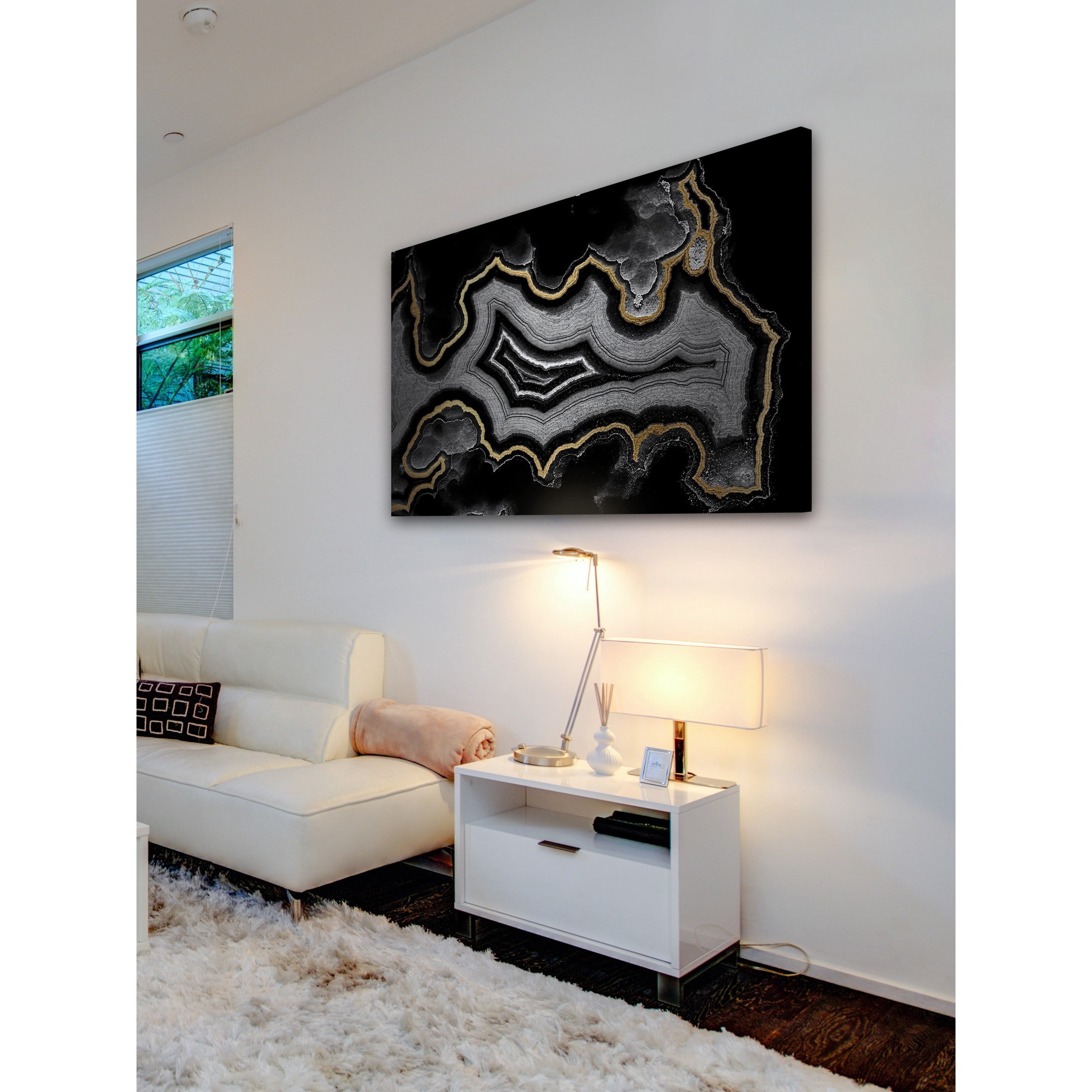 Marmont Hill - "Pooled Layers" Painting Print on Brushed Aluminum