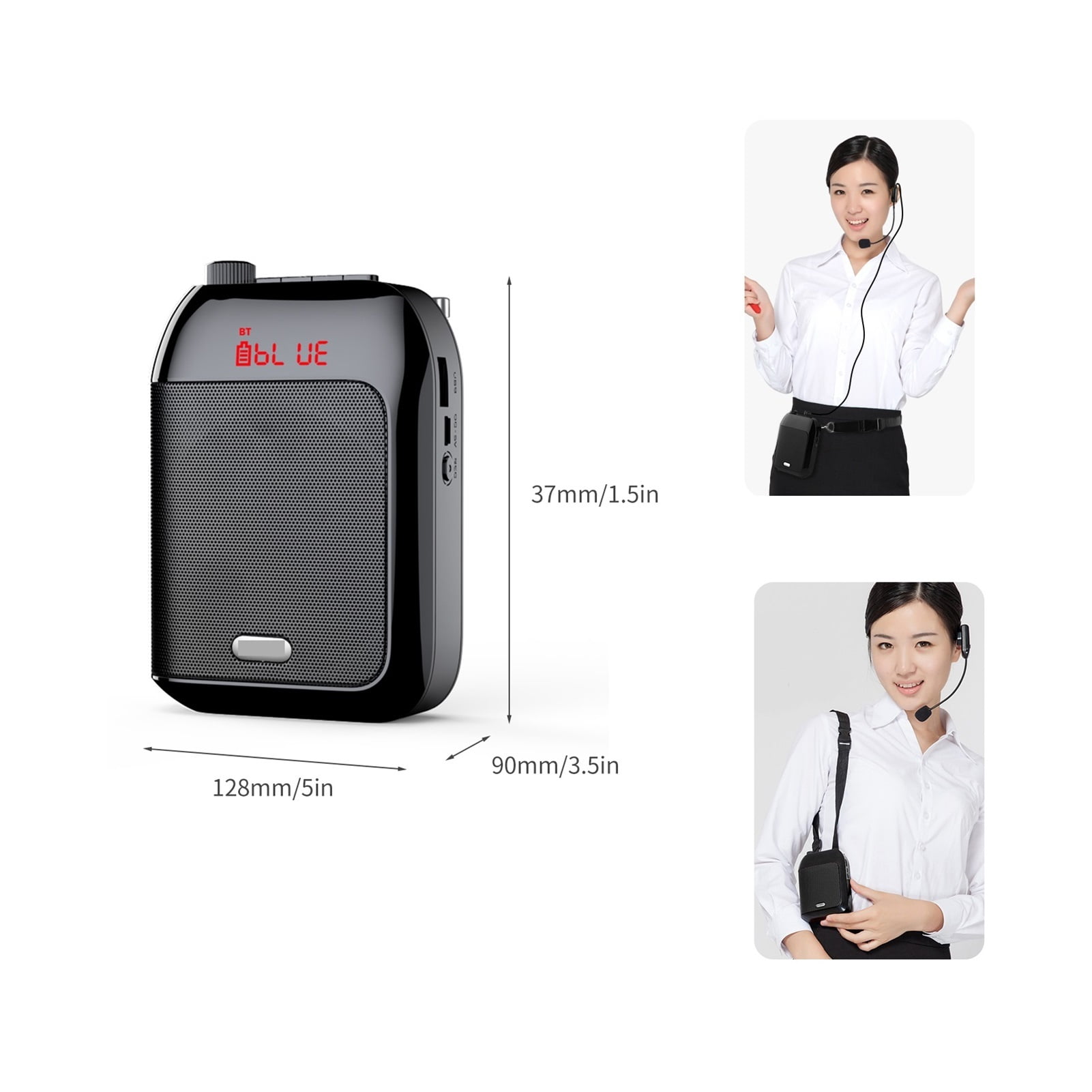 15W Recharable Portable Wireless Voice Amplifier For Teachers Tour Guide Speaker W/ Mic FM Radio AUX Audio Recording ,Powerful&Original Sound