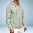 thumbnail image 5 of cfhntfmh Mens Zip up Sweatshirt Casual Drawstring Long Sleeve Hooded Jackets with Pockets Fall Trendy Clothing (Mint Green,X-Large), 5 of 7