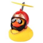 Adorable Patito amarillo Decoración de motocicletas Modelo de pato Patito de juguete Hélice Decoración de bicicletas Accesorios decorativos para automóviles Molino de viento Pato de vinilo de caucho huangjie unisex