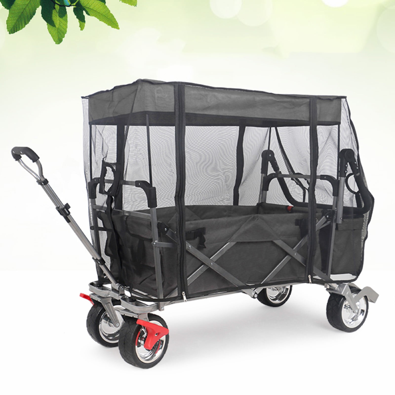 88X48X50Cm Net Cover No Wagon Canopy Poles Polyester Bug Mesh Nets Cover For Collapsible Beach Folding Wagon Camper Accessories Fangkenuo