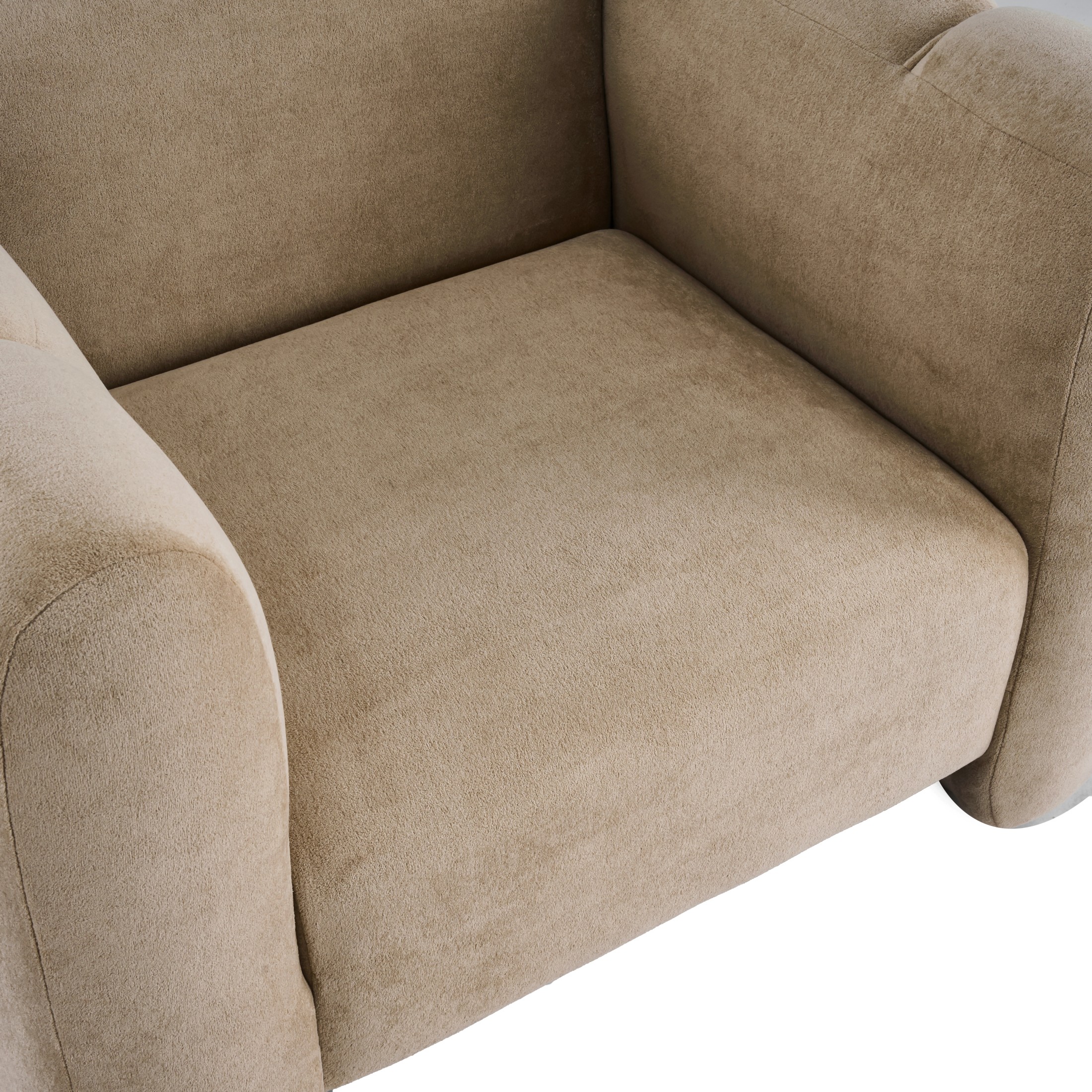 Christopher Knight Home Velvet Club Chair, Plush Upholstered Accent Chair with Channel Stitching, Camel