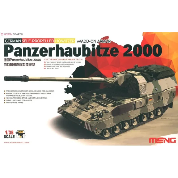 Meng Model TS-019 1/35 Panzerhaubitze 2000 w/ADD-ON Armor Plastic Model Kit