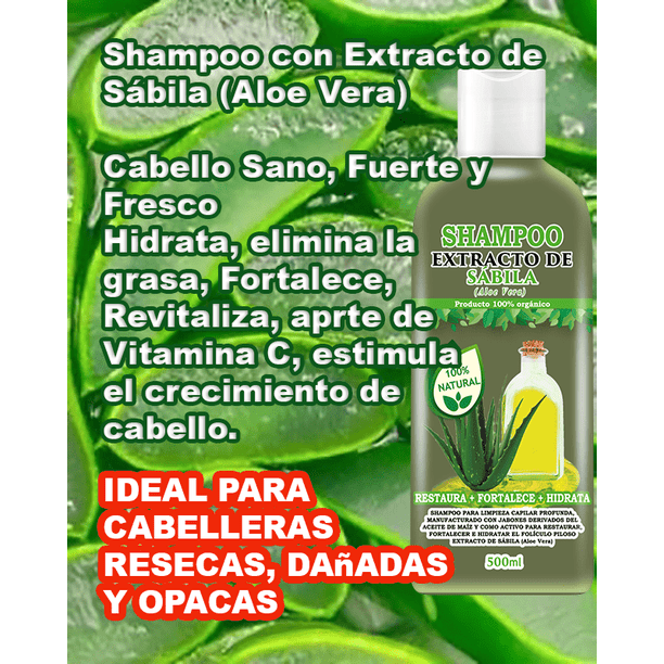 Shampoo VIVONATURAL con Extracto DE Sábila 500 ml fortalecedor e