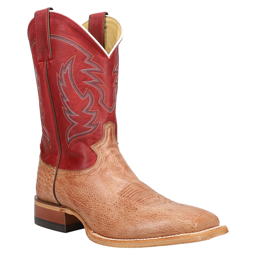 Justin Boots Mens Mclane Vintage Smooth Ostrich Embroidered Square Toe Cowboy Casual Boots Mid Calf Walmart