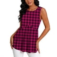 thumbnail image 5 of Hilenly Womens Tank Top Sleeveless Crew Neck Peplum Tops Loose Fit Casual Flowy Summer Clothes, 5 of 6