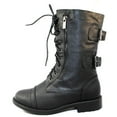 thumbnail image 3 of Trendsup Anya-1 Women's Mid Calf Lace Up Combat Boots, 3 of 5