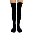thumbnail image 2 of Couver Women's Plain Winter Cable Knitted Boot Over Knee Socks/Thigh High Stockings, Set A (Black x 2/Gray x1) - 3 Pairs, 2 of 5