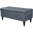 thumbnail image 3 of MAYPEX 38'' Indoor Ottoman Rectangular Storage Ottoman Flip Top Coffee Table Seat Smooth Hinge Lid Storage Bench for Living Room, Bedroom, Office, Denim Blue, 3 of 12