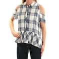 thumbnail image 3 of BUFFALO $49 Womens New 1078 Blue Plaid Collared Button Up Top S B+B, 3 of 4