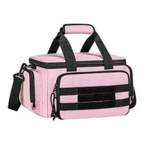 Pink Tote Tool Bag Ladies Storage Wide Mouth with Adjustable Shoulder Strap for Electrical Work and Auto Repairs