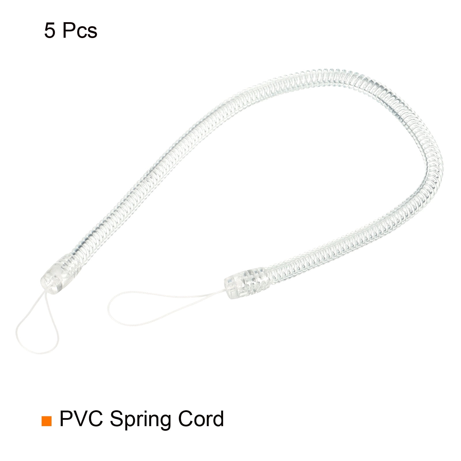 Unique Bargains Spring Coil Strap Spiral Stretchy Key Holder Stylus Lanyard Cord Clear