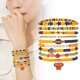 thumbnail image 5 of Pulsera de fútbol de la capa apilable pulsera de cristal Corazón Letra Amistad Estiramiento Pulsera Set (Nueve Cierre), 5 of 7